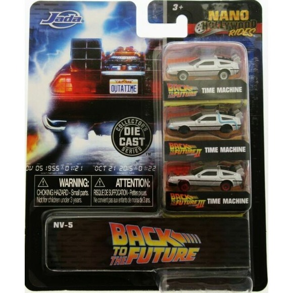 Jada Toys Nano Hollywood Rides Back to the Future Delorean Set - Picture 1 of 1